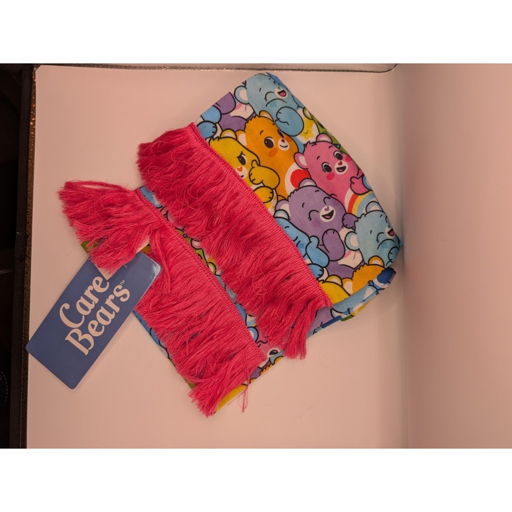 NWT Care Bears Scarf Multicolored Pink Fringe 76" Long 8" Wide Unisex